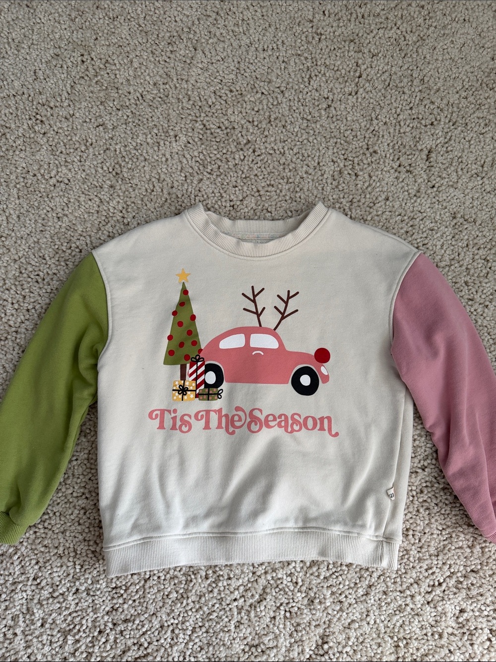 Minimalist folk co. Girls ‘Tis the Season’ color block sweatshirt